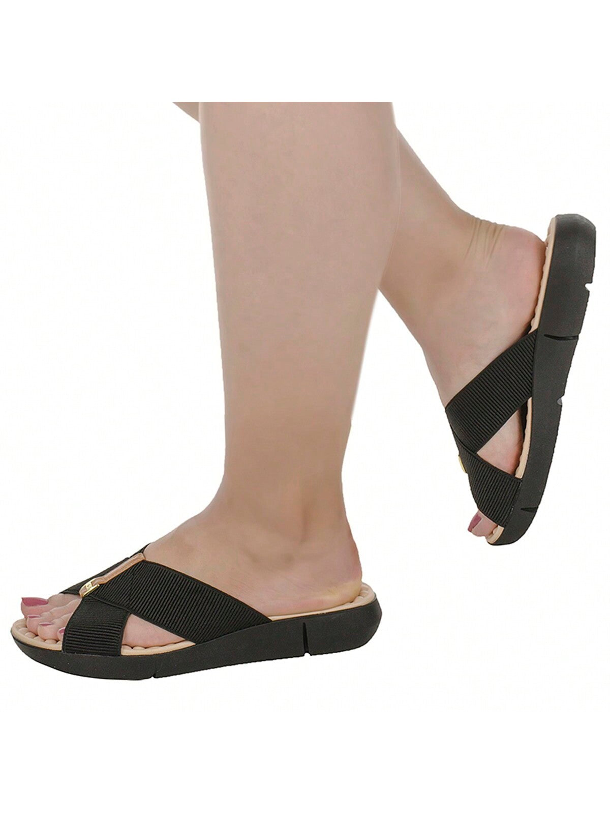 Sandália Chinelo Com Tira Em Elástico Canelado Ortopédico Modare