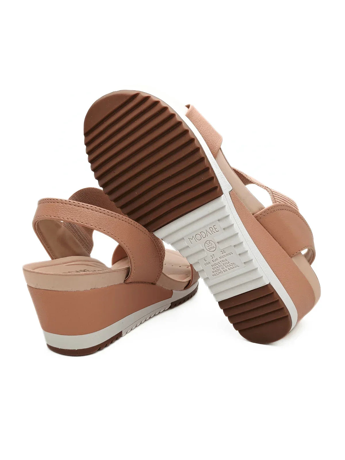 Modare Sandalia Ortopedica Feminina Elastico Salto Anabela Modare Ultraconforto Fascite Esporão