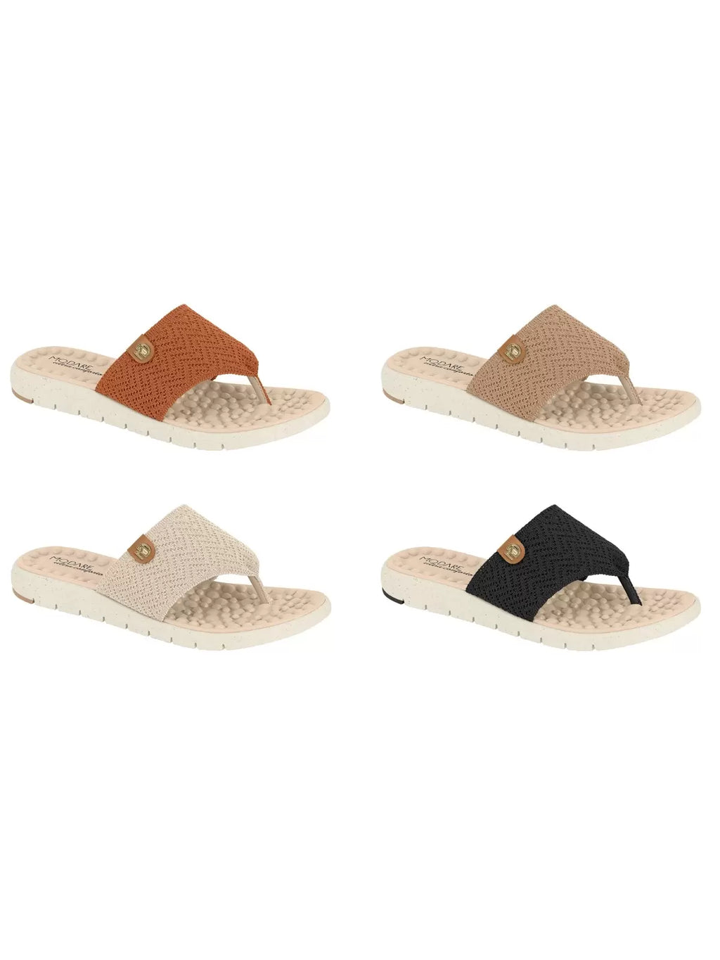 Modare Chinelo Ortopédico Modare Com Esfera Massageadora e Tecido Knit Feminino