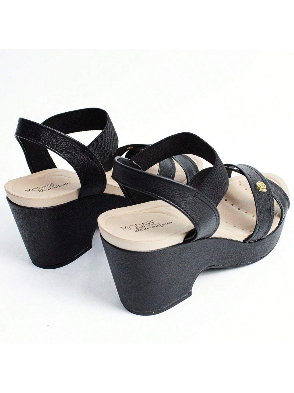 Modare Sandália Modare Anabela Salto Grosso Plataforma Ortopédica