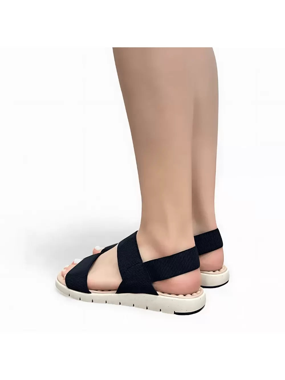 Sandália Papete Ortopédica Feminina Rasteira Modare Ultraconforto Preto