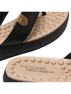 Modare Tamanco Chinelo Ortopédico Feminino Modare Confort Massageador Preto